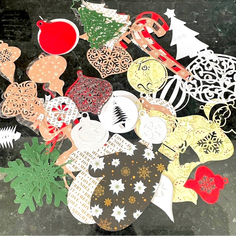 83 Pcs Christmas Paper Diecuts Ornaments Tags Cards Paper Ephemera